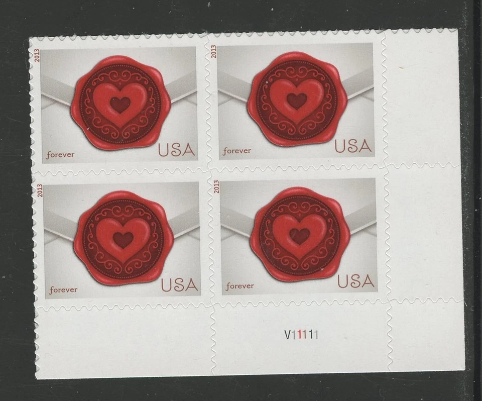 US 4741, 2013 (46c) ENVELOPE, LR PLATE BLK OF 4, MNH (US3936K) - Image 1 of 1