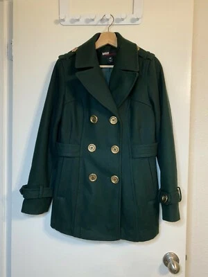 Miss Sixty M60 Womens Coat M Green Military Peacoat Mod Wool Double Breasted - Image 1 of 4