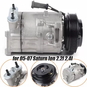 Fit 2005 2006 2007 Saturn Ion 4-Door 2.2L 2.4L AC A/C Compressor+Clutch CO 8702C - Foto 1 di 10
