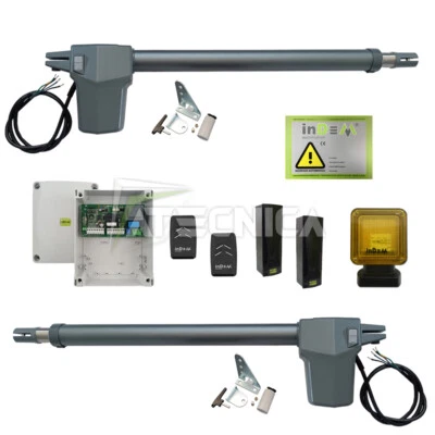 INDEM AUTOMATION Kit automazione cancello 2 ante battenti compatibile Faac Genius mot corsa 400mm