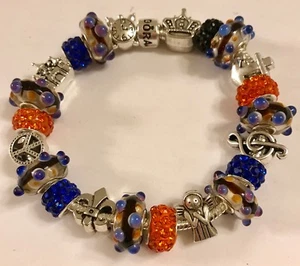 ❤️Pandora CHARM BEADS BRACELET Sterling Silver Chain Red & Blue European Beads❤️ - Picture 1 of 4