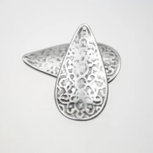 5 Colgantes Gotas Adornos Oriental Étnico Antiguo Plata Metal DIY Accesorios - Imagen 1 de 10