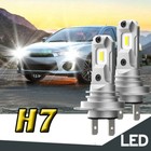 2Pcs H7 Led 6500K Cool White Car Headlight Bulbs Low Beam Fanless Wireless Light