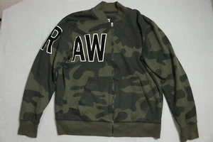G Star Raw Camo Sweater Mens Extra Large Green Long Sleeve Full Zip - Picture 1 of 10