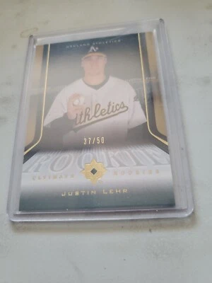 2004 JUSTIN LEHR ULTIMATE COLLECTION ROOKIE GOLD CARD OAKLAND ATHLETICS  37/50. - Image 1 of 2