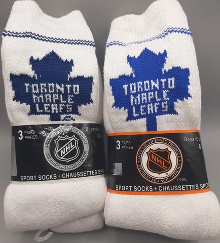 Toronto Maple Leafs Boys Socks 6 Pair Size 8-10 New NOS Cover