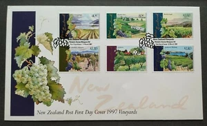1997 New Zealand Vineyards Fruits Grapes 6v Stamps FDC - Picture 1 of 2