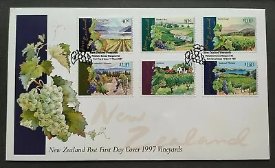 1997 New Zealand Vineyards Fruits Grapes 6v Stamps FDC - Image 1 of 2