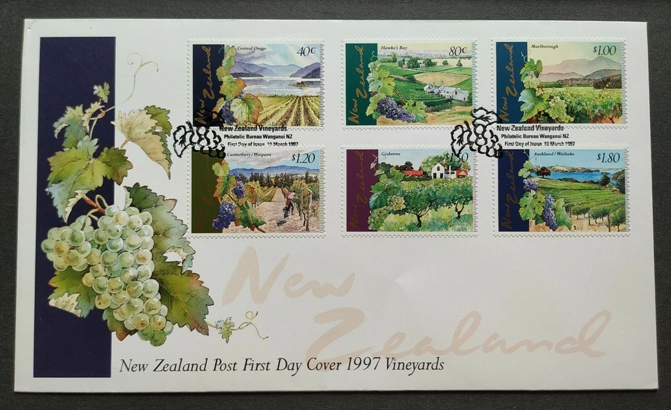 1997 New Zealand Vineyards Fruits Grapes 6v Stamps FDC - Image 1 of 2