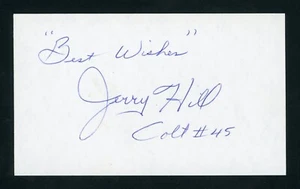 Jerry Hill Player NFL Colts Super Bowl V Champion signed 3x5 Card E26809 - Bild 1 von 1