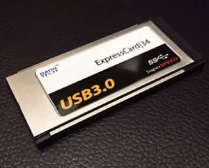 ExpressCard/34 Adapter MacBook Mojave Catalina Big Sur Monterey 2-Port USB 3.0 d - Picture 1 of 7