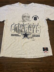 VINTAGE Nutmeg Mill NEW Old Dallas Cowboys Troy Aikman #8 XL T Shirt NFL