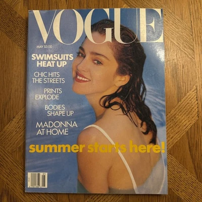 Madonna CLAUDIA SCHIFFER Stephanie Seymour CINDY CRAWFORD vtg US VOGUE May 1989 - Image 1 of 3