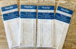 Charles Craft White Lace 18 count Cross Stitch Bookmark 100% Cotton Lot of 4 - Picture 1 of 4