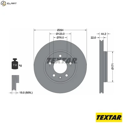 2x BRAKE DISC 92121403 FOR VW CARAVELLE/TRANSPORTER/Mk/Bus/KOMBI/VI/T6 2.0L 4cyl - Image 1 of 4