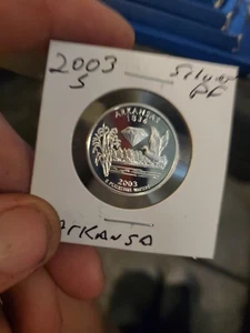 2003-S Arkansas Silver Quarter Deep Cameo Mirror Proof Upper Grading Ranges - Picture 1 of 4