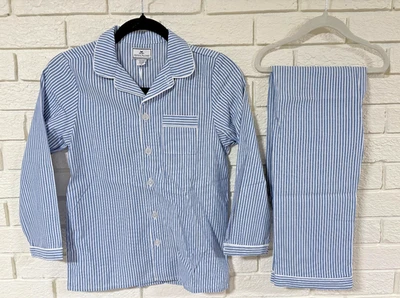 Petite Plume Kid's Twill Pajama Set in Blue Stripe NWT Sz 10 - Image 1 of 4