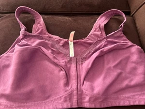 Comfort Choice Plus Size Wireless Front-Close Cotton Bra Size 50DD NEW - Picture 1 of 8