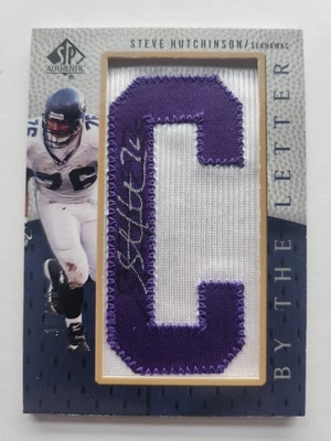 Steve Hutchinson 2007 UD SP Authentic By The Letter C Auto Patch /60 Seahawk HOF - Image 1 of 2