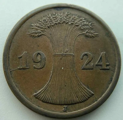 Germany 2 rentenpfennig 1924  J - Image 1 of 2