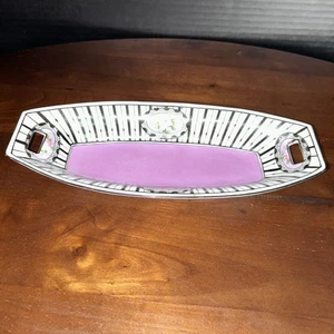 Piatto o bigiotteria vintage a forma di barca Noritake dipinto a mano fatto in Giappone - Foto 1 di 8