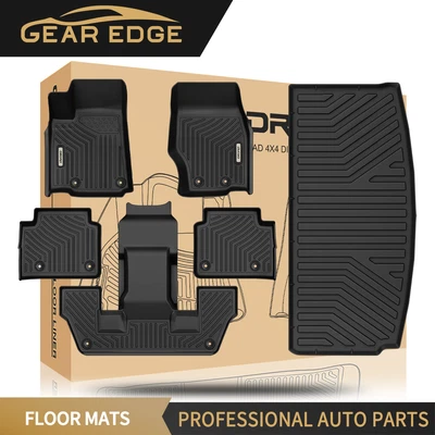 3D Molded Floor Mats Liners for 2021-2025 Jeep Grand Cherokee L All-weather TPE - Image 1 of 4