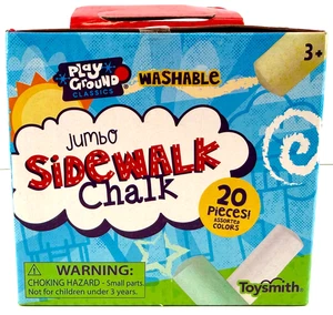 Toysmith Jumbo Sidewalk Chalk 20pc Box Playground Washable Sealed New - Picture 1 of 6
