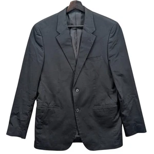 Theory XYLO Blazer Jacket Mens Black Suit Two Button Cotton Formal Wedding Sz 40 - Picture 1 of 13