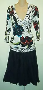 Conjunto de falda plisada y top floral Lynn Ritchie nuevo con etiquetas 2 $248 - Imagen 1 de 4