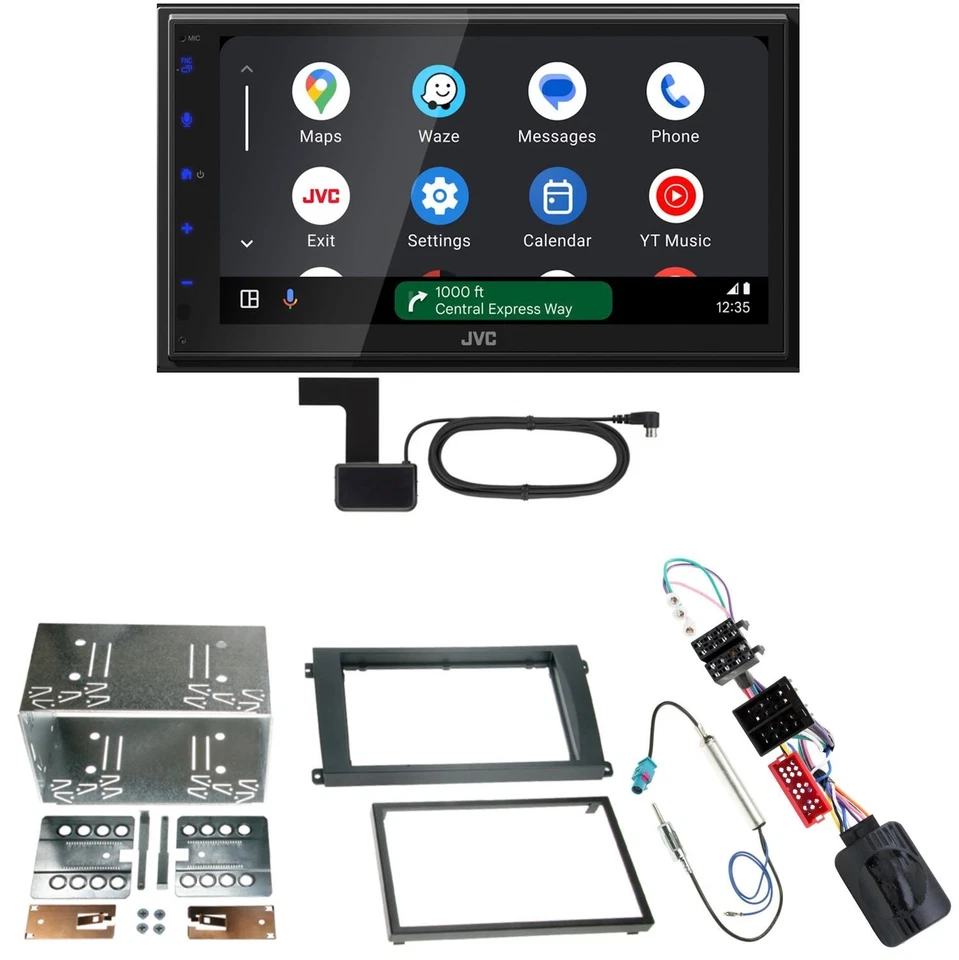 JVC KW-M695DBW Android Auto CarPlay DAB+ Einbauset für Porsche Cayenne bis 2006 - Bild 1 von 1