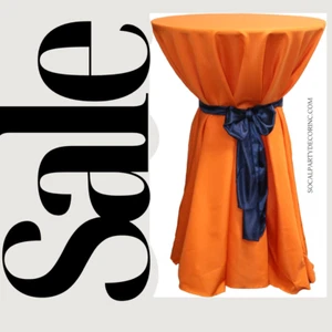 ORANGE - 12ER-PACK - 120" Runde Polyester Popeline Waschbare Tischdecke, Tischdecke - Bild 1 von 1