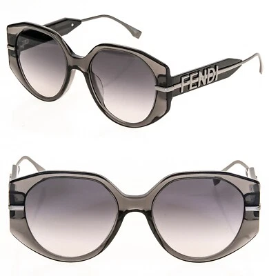Gafas de sol Fendi Fendigraphy Hobo 40083 gris transparente de gran tamaño de moda FE40083U Foto 1 de 4