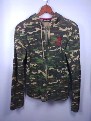 Sudadera con Capucha Harley Davidson Camuflaje Cremallera Completa Bordada Adornada Talla Mediana Foto 1 de 4