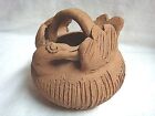 Mud Clay Pottery Duck  Goose Bowl W Handle   Mexico
