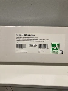 TRIPP LITE N054-024 24-Port Cat5e Feed-Through Patch Panel - Afbeelding 1 van 5