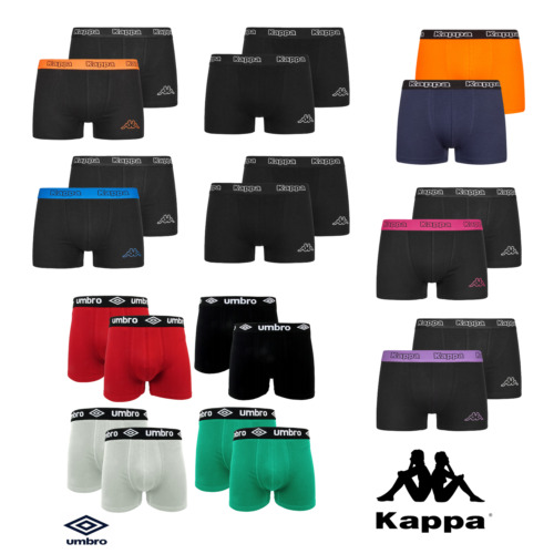 6 - 10er Pack Herren Umbro Kappa Boxershorts Unterhosen Schwarz Blau Mix M-2XL