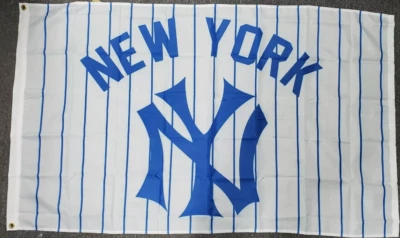 Bandera de los Yankees de Nueva York 3x5 MLB a rayas azul y blanco TOTALMENTE NUEVA Foto 1 de 3