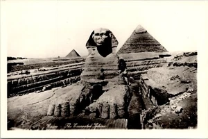 Echt Foto AK Kairo Ägypten - ausgegrabene Sphinx - Große Sphinx von Gizeh - Bild 1 von 2