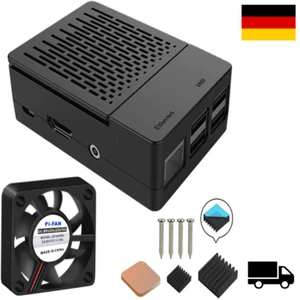 Raspberry Pi 3 B+ Gehäuse mit Kühlkörper & Lüfter – Schwarz - Bild 1 von 10