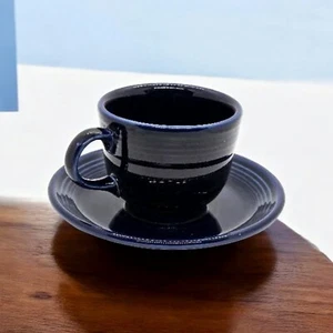 Dunkel Kobaltblau Fiesta Tasse Untertasse Fiestaware USA Homer Laughlin Bleifrei - Bild 1 von 10