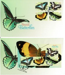 Stamps 2016 Australia Butterflies set of 4 & mini sheet on pair of official FDCs - Picture 1 of 1