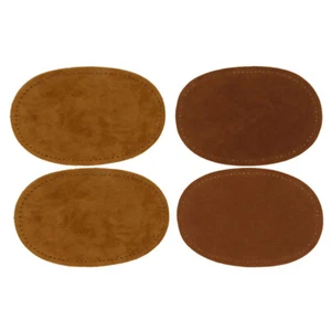 2 Colors Pairs Sew-On Suede Oval Elbow Knee Patches for Sweater Pants Repair - Picture 1 of 4
