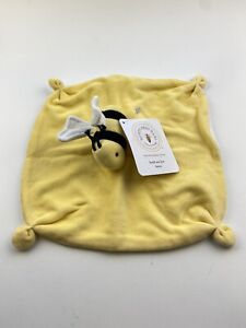Burts Bees Lovey Bumble Bee Baby Security Blanket Yellow Soft Organic Cotton New