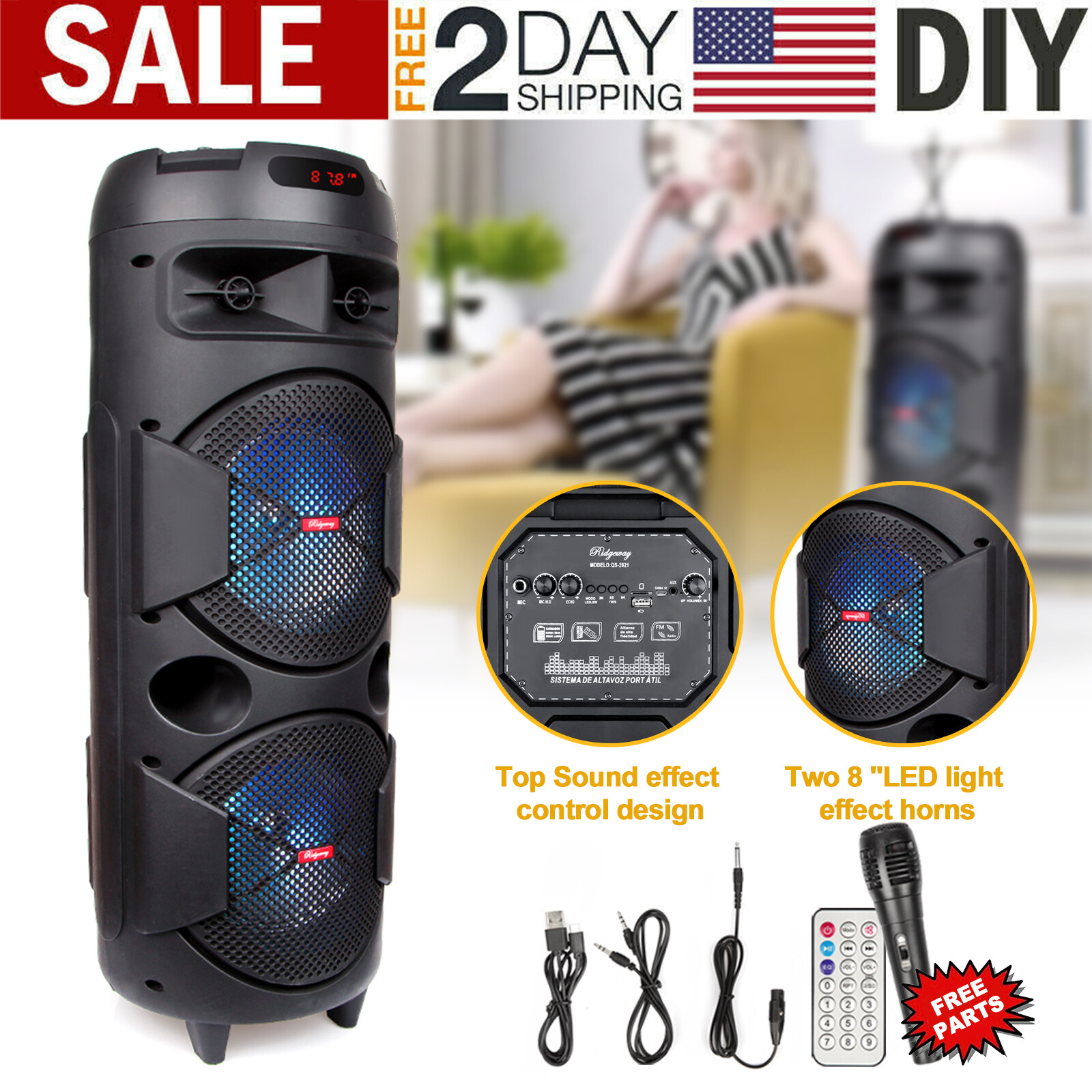 Big Led Portable Stereo Tailgate Loud 