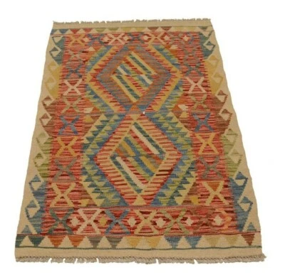 Afghan Kelim 120 x 77 cm Handgewebter Orient Kelim Neu Multicolor Pastelfarben - Bild 1 von 4