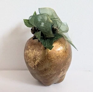 Vintage Gold Leaf Apple Ornament - Picture 1 of 5