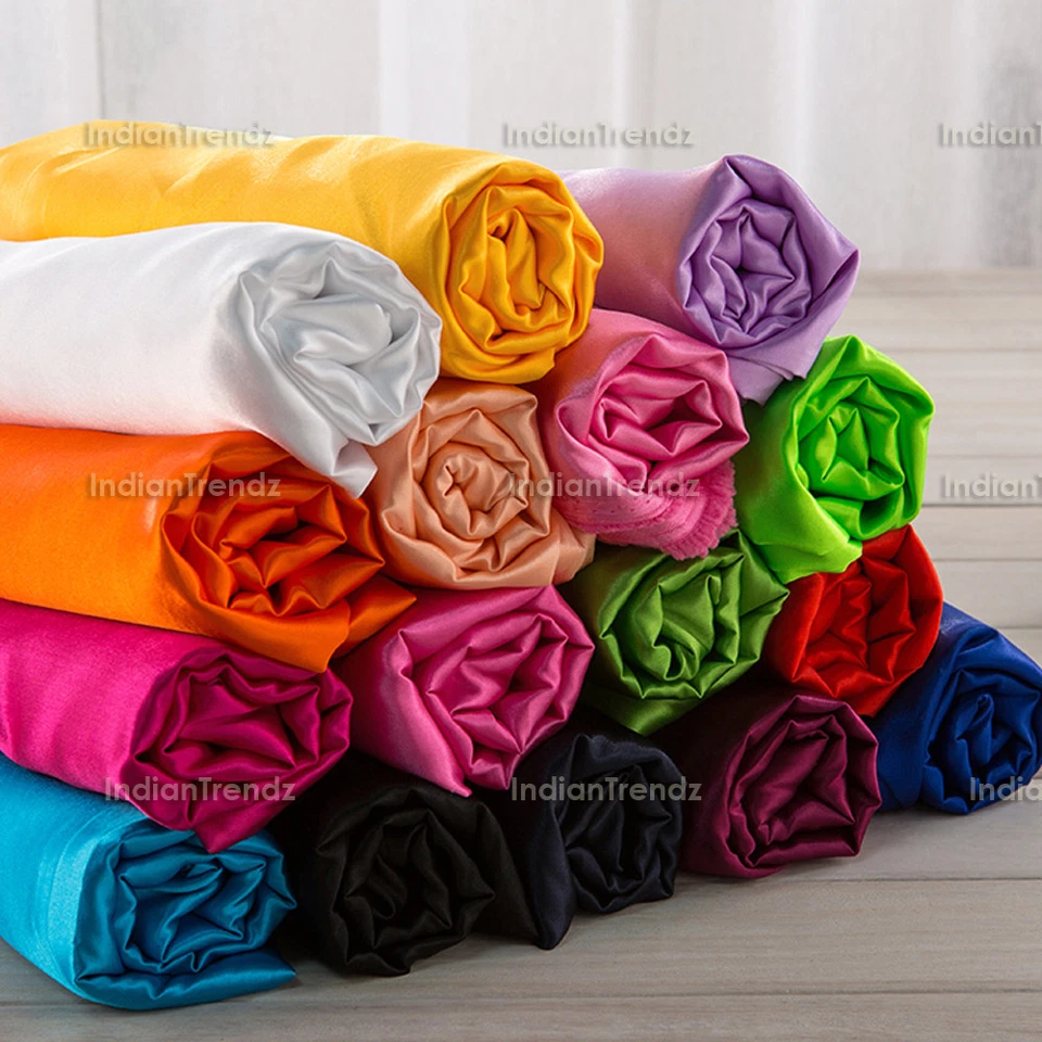 Heavy Satin Fabric 44" Wide Bridal Pillow Decor Material Sewing Craft Plain Robe - Image 1 of 2
