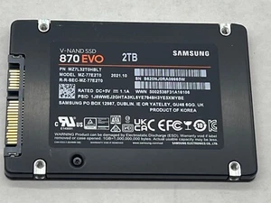 Samsung 870 EVO MZ-77E2T0 2TB 2.5" SSD test w/DOD 3-Pass + CrystalDiskInfo 99% - Bild 1 von 4