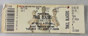 NBA 2007 11/13 Detroit Pistons at Portland Blazers Ticket-Tayshaun Prince