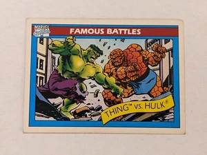 The Thing Vs. The Hulk # 88 Famous Battles Marvel Comics Card 1990 Impel - Picture 1 of 2